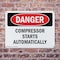 Signmission Compressor Starts Automatically Danger Sign, Plastic, 10in W x 7in L, 2PK OS-2PACK-DS-P-710-L-1642 - alternate 4